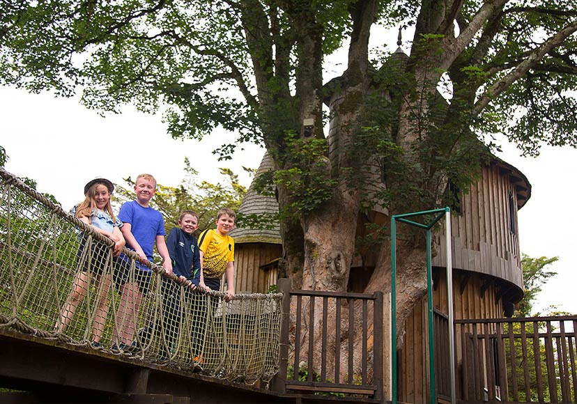 Kids enjoying the castle treehouse at Birr Castle Demesne.