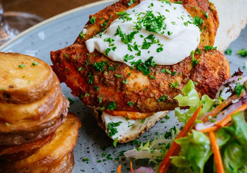 A chicken dish at Left Bank Bistro.