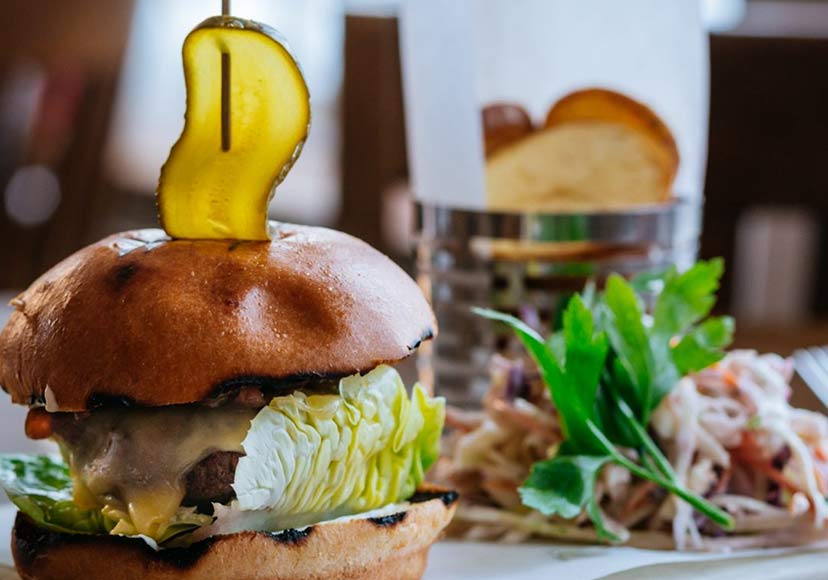 A burger at Left Bank Bistro.