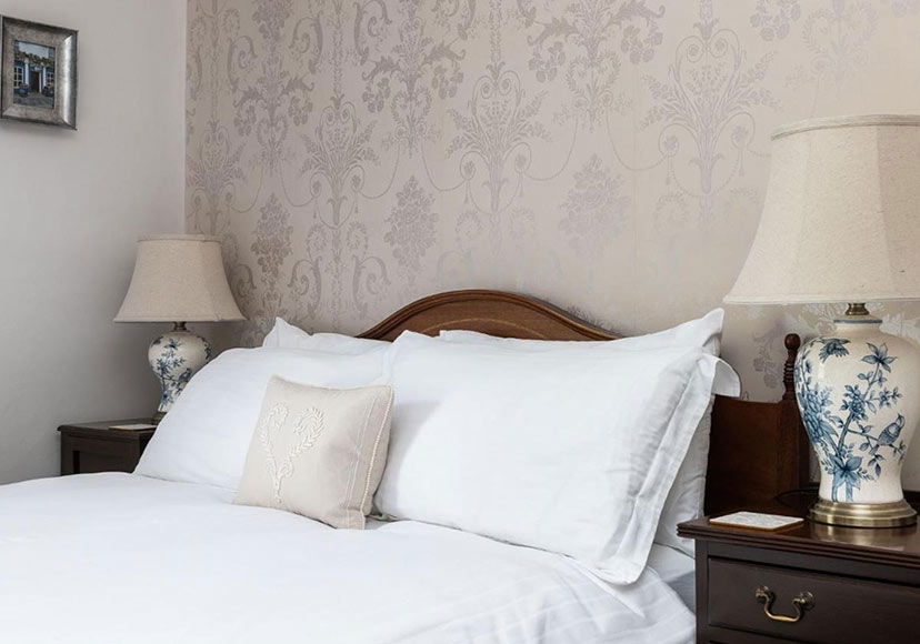 Double bed at Riverdale House B&B.